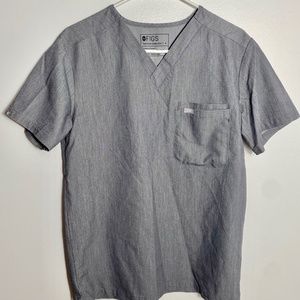 Figs Graphite Leon Three-Pocket Scrub Top